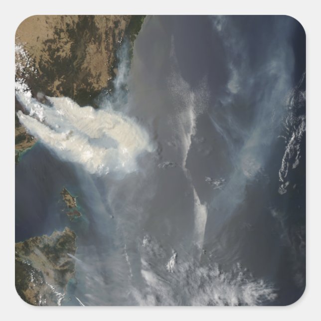 Fires and smoke in southeast Australia Square Sticker (Front)