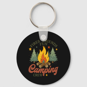 Fires Friends Fun Camping Crew Campfire Outdoor Ad Key Ring