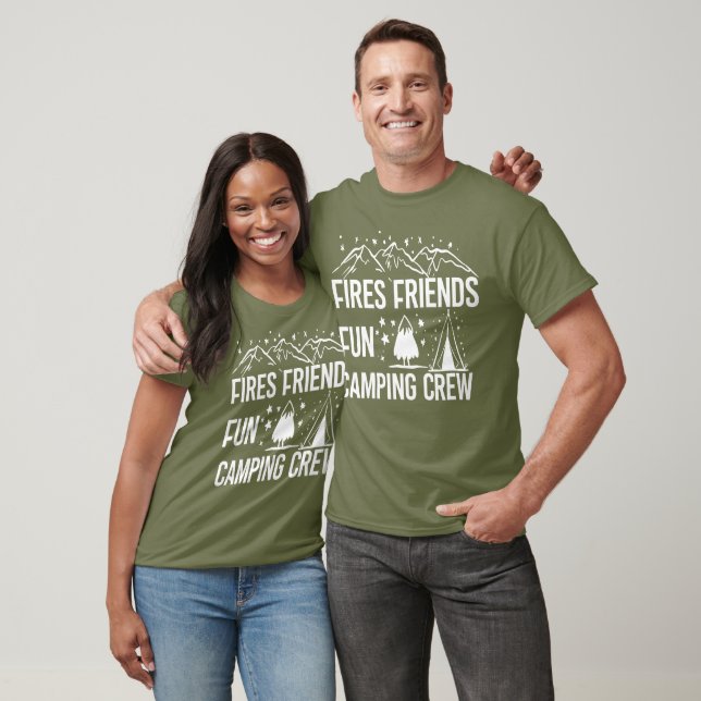 Fires Friends Fun Camping Crew Funny Vacation T-Shirt (Unisex)