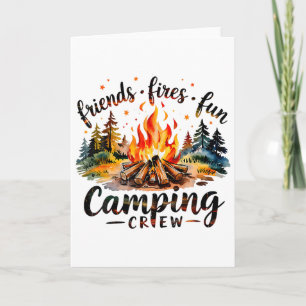 Fires Friends Fun Camping Crew Summer Camp Campfir Card