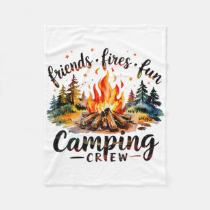 Fires Friends Fun Camping Crew Summer Camp Campfir Fleece Blanket