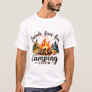 Fires Friends Fun Camping Crew Summer Camp Campfir T-Shirt