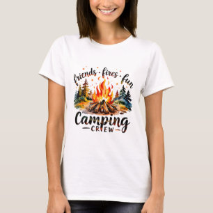 Fires Friends Fun Camping Crew Summer Camp Campfir T-Shirt