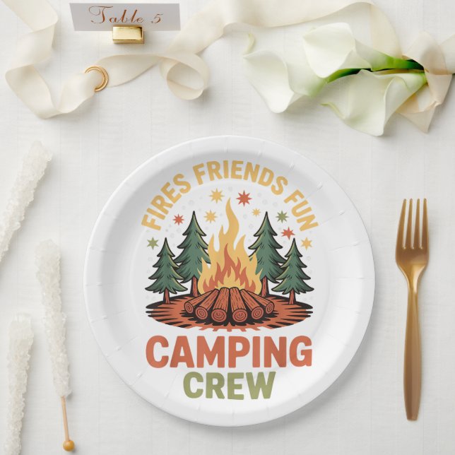 Fires Friends Fun Camping Paper Plate (Wedding)