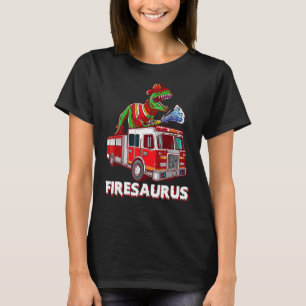 Firesaurus Firefighter Saurus Cute Firetruck Firem T-Shirt
