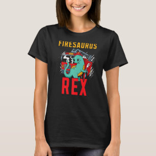 Firesaurus Rex Fireman Fire Rescue Firefighter Din T-Shirt