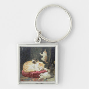 Fireside Bliss (oil on panel) Key Ring