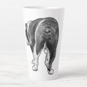 Fireside Bulldog with Fine Festive Dots Latte Mug