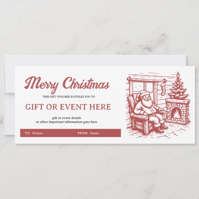 Fireside Cheer Christmas Gift Voucher (Front)