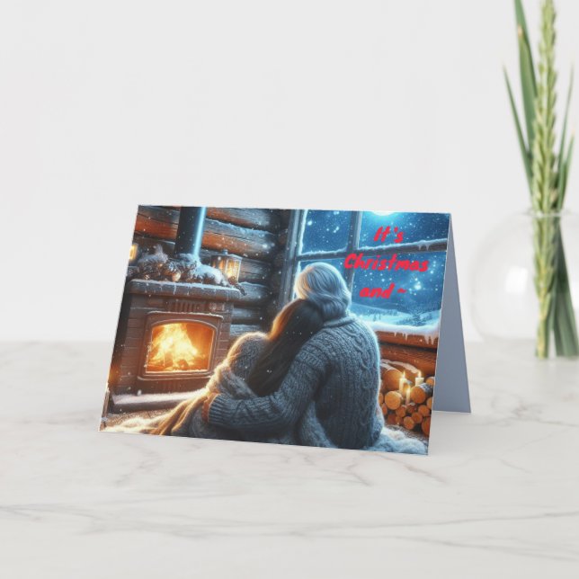 FIRESIDE COUPLE CHRISTMAS CARD (Front)