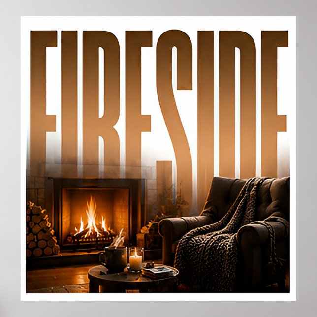 Fireside Luxury Winter Mountain Poster (Front)