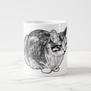 Fireside Tabby with Snow-Kissed Dots Large Coffee Mug