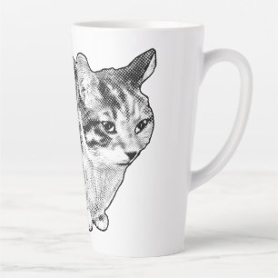 Fireside Tabby with Snow-Kissed Dots Latte Mug