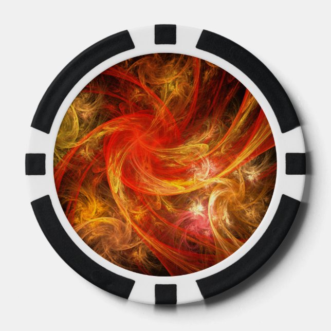 Firestorm Abstract Art Poker Chips (Front)