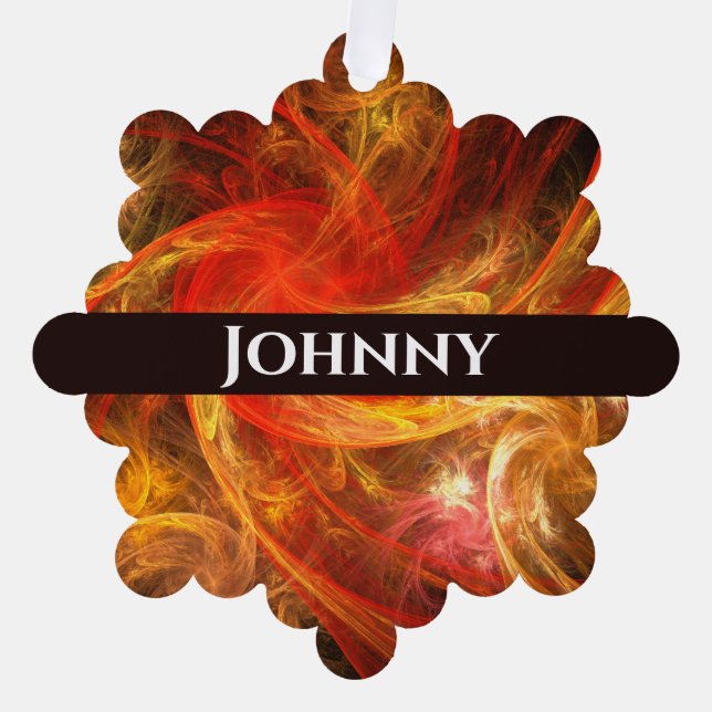 Firestorm Abstract Art Tree Decoration Card (Front)