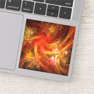 Firestorm Modern Abstract Art Red Gold Energy