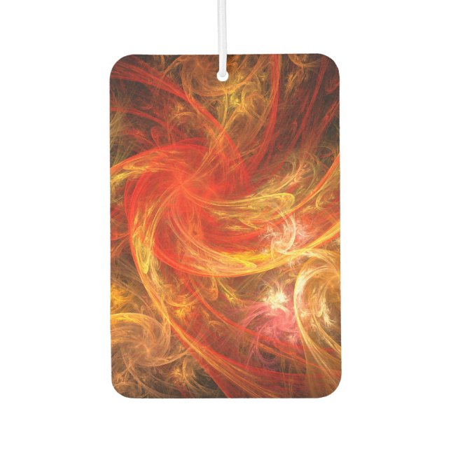 Firestorm Modern Abstract Art Red Gold Energy Car Air Freshener (Front)