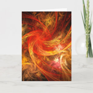 Firestorm Modern Abstract Art Red Gold Energy Card