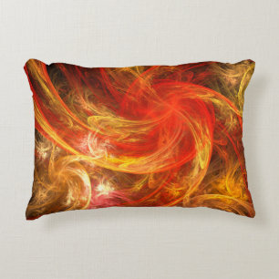 Firestorm Nova Abstract Art Accent Pillow