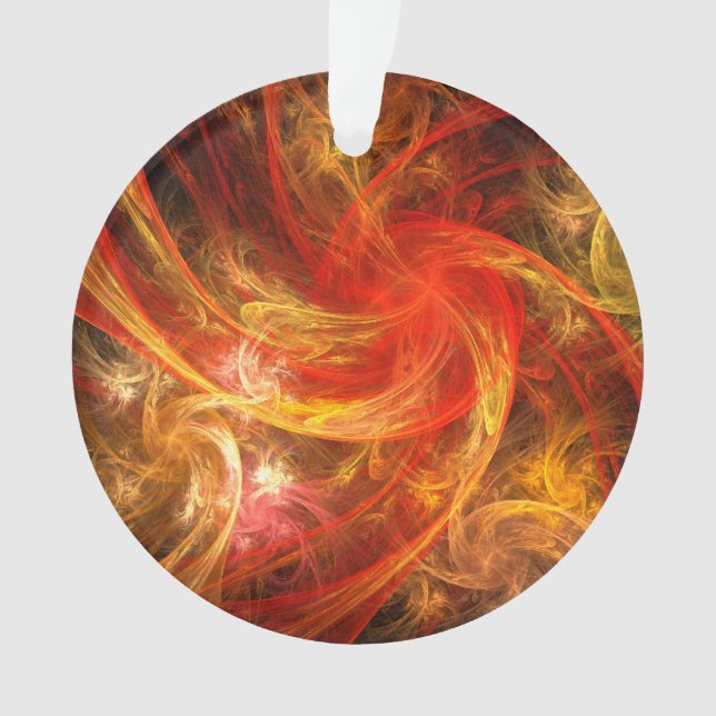 Firestorm Nova Abstract Art Acrylic Circle Ornament (Front)