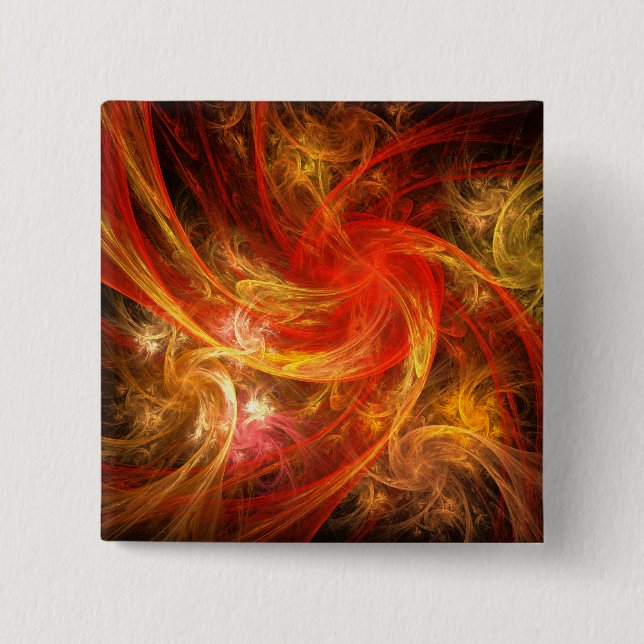 Firestorm Nova Abstract Art Button (square) (Front)