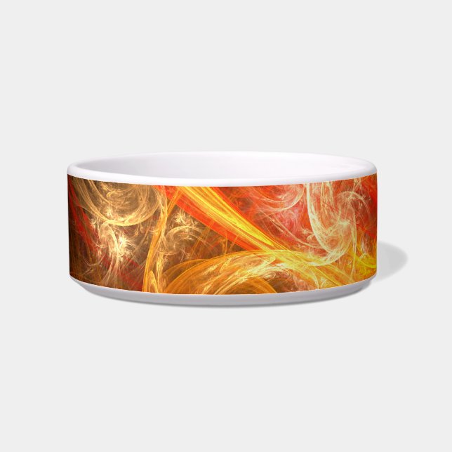 Firestorm Nova Abstract Art Cat Bowl (Left)