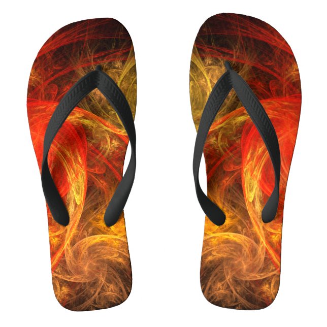 Firestorm Nova Abstract Art Flip Flops (Footbed)