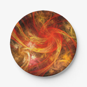 Firestorm Nova Abstract Art Paper Plate