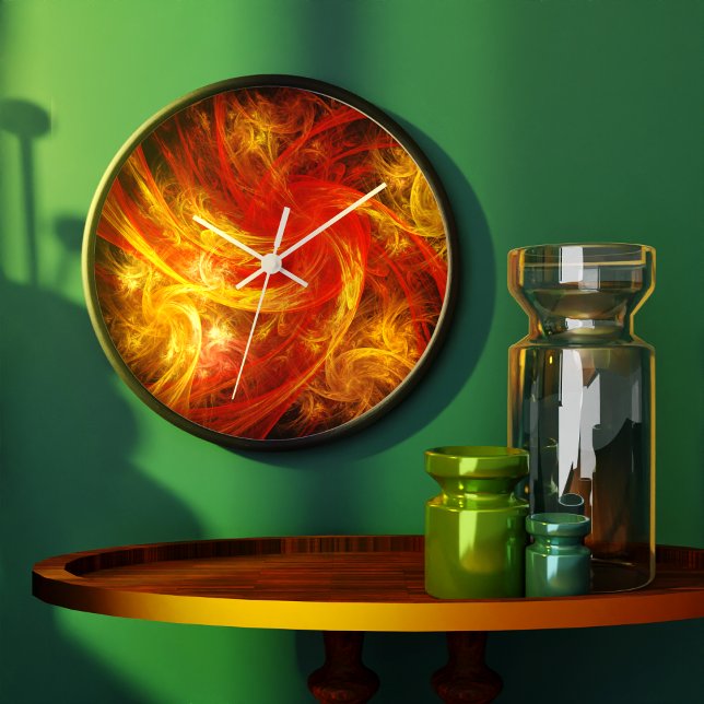 Firestorm Nova Abstract Art Round Large Clock (Firestorm Nova Abstract Art Round Wall Clock)