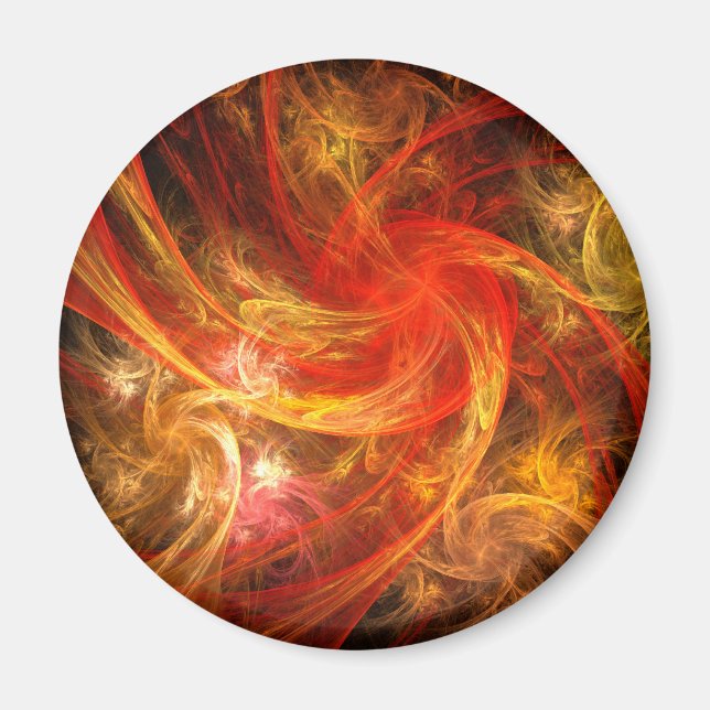Firestorm Nova Abstract Art Round Magnet (Front)