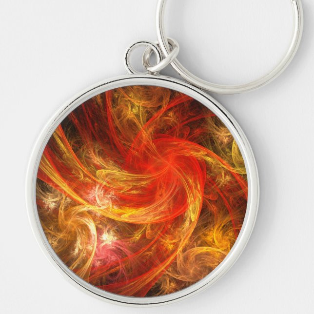 Firestorm Nova Abstract Art Small Key Ring (Front)