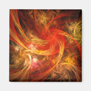 Firestorm Nova Abstract Art Square Magnet