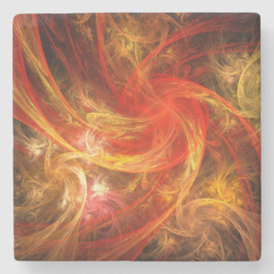 Firestorm Nova Abstract Art Stone Coaster