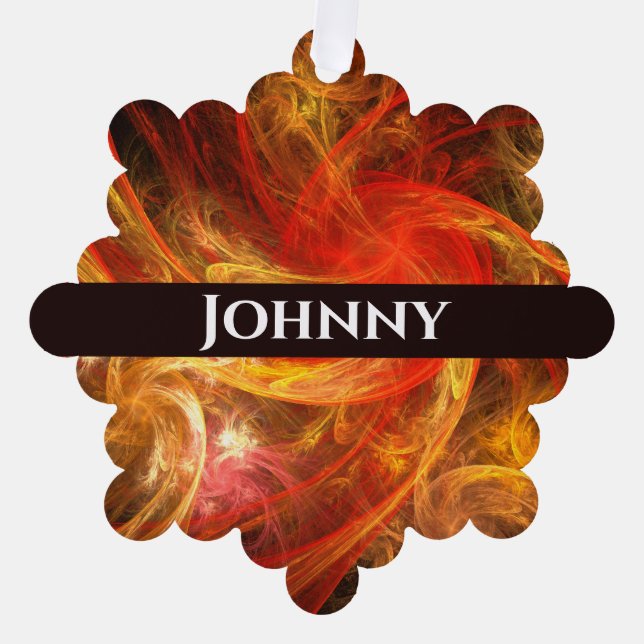 Firestorm Nova Abstract Art Tree Decoration Card (Front)