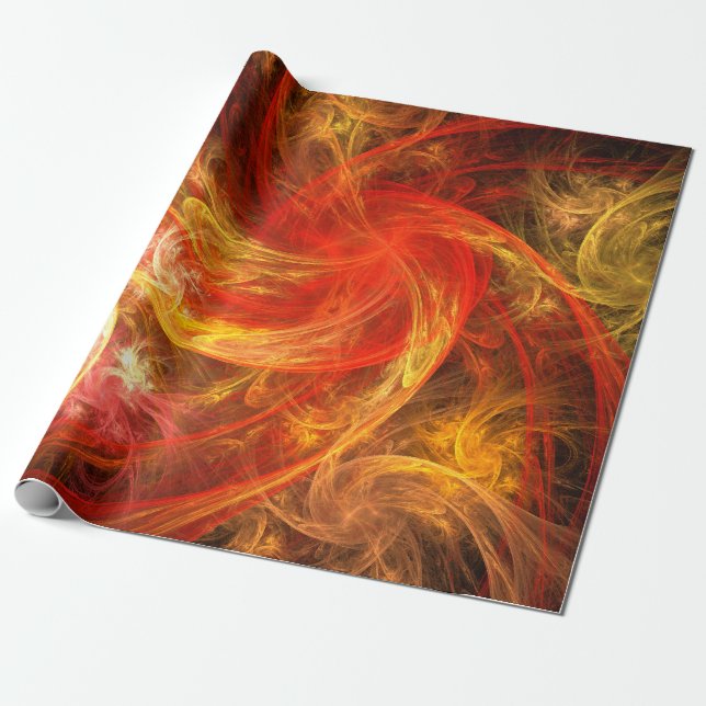 Firestorm Nova Abstract Art Wrapping Paper (Unrolled)