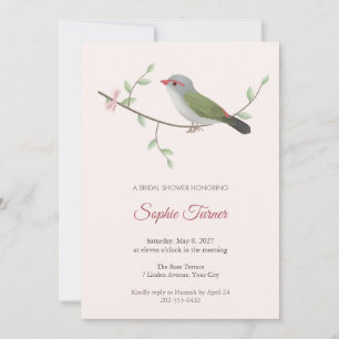 Firetail Finch Bridal Shower Invitation