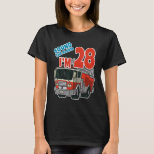 Firetruck 28th Birthday Fireman Fire Truck Boys Tw T-Shirt