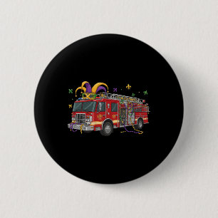 Firetruck Alligator Crocodile Mardi Gras Boys Mens 6 Cm Round Badge