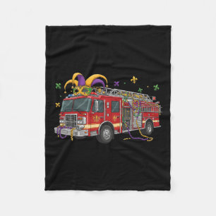 Firetruck Alligator Crocodile Mardi Gras Boys Mens Fleece Blanket