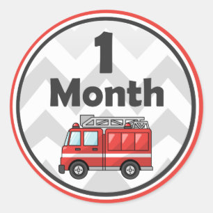 Firetruck - Baby Monthly Stickers - Month by Month