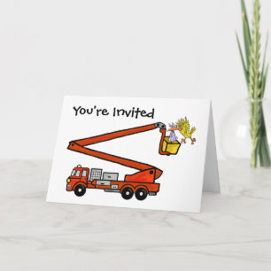 Firetruck Baby Shower Invitations   Customise It!