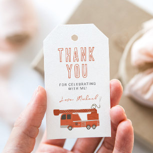 Firetruck Birthday Gift Tags
