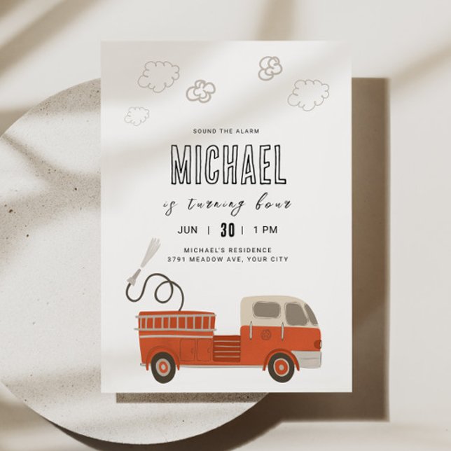 Firetruck Birthday Invitation (Creator Uploaded)