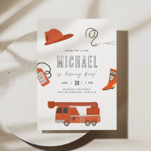 Firetruck Birthday Invitation