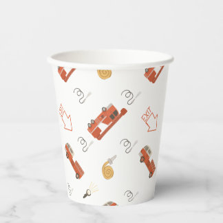 Firetruck Birthday Invitation Paper Cups