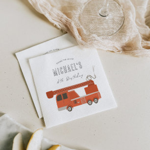 Firetruck Birthday Paper Napkin
