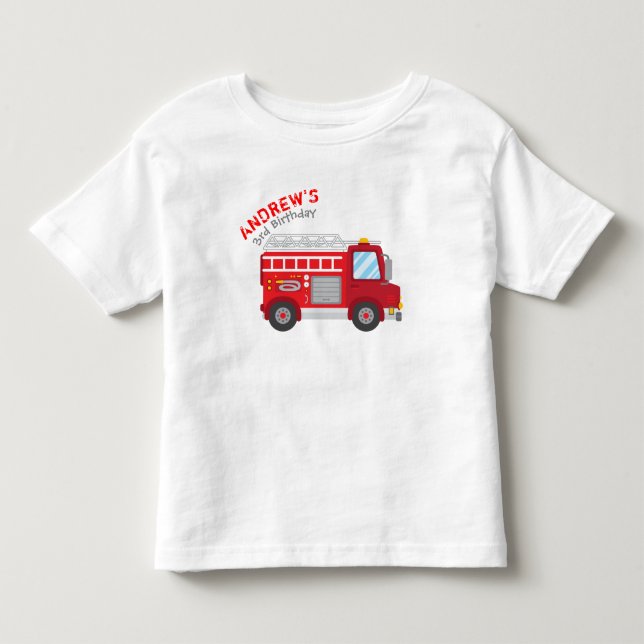 Firetruck Birthday T-shirt (Front)