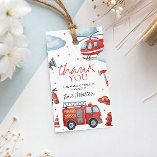 Firetruck Birthday Thank You Tag