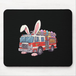Firetruck Bunny Easter Easter Day Firefighter Boys Mouse Mat