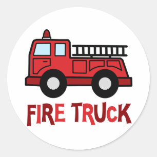 Firetruck Classic Round Sticker